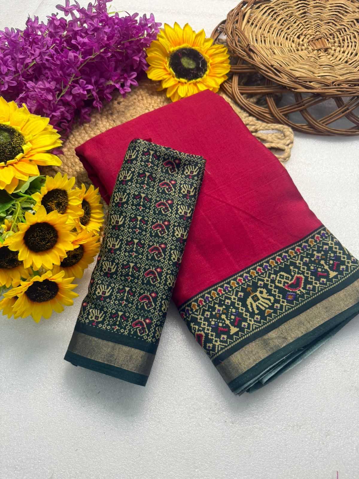 Ynf Cotton KESH576 presant Sarees Wholesale Cotton Linen Sarees Bandhani Bandhej Sarees Ikkat Saree Manufacturer- Kapda Export