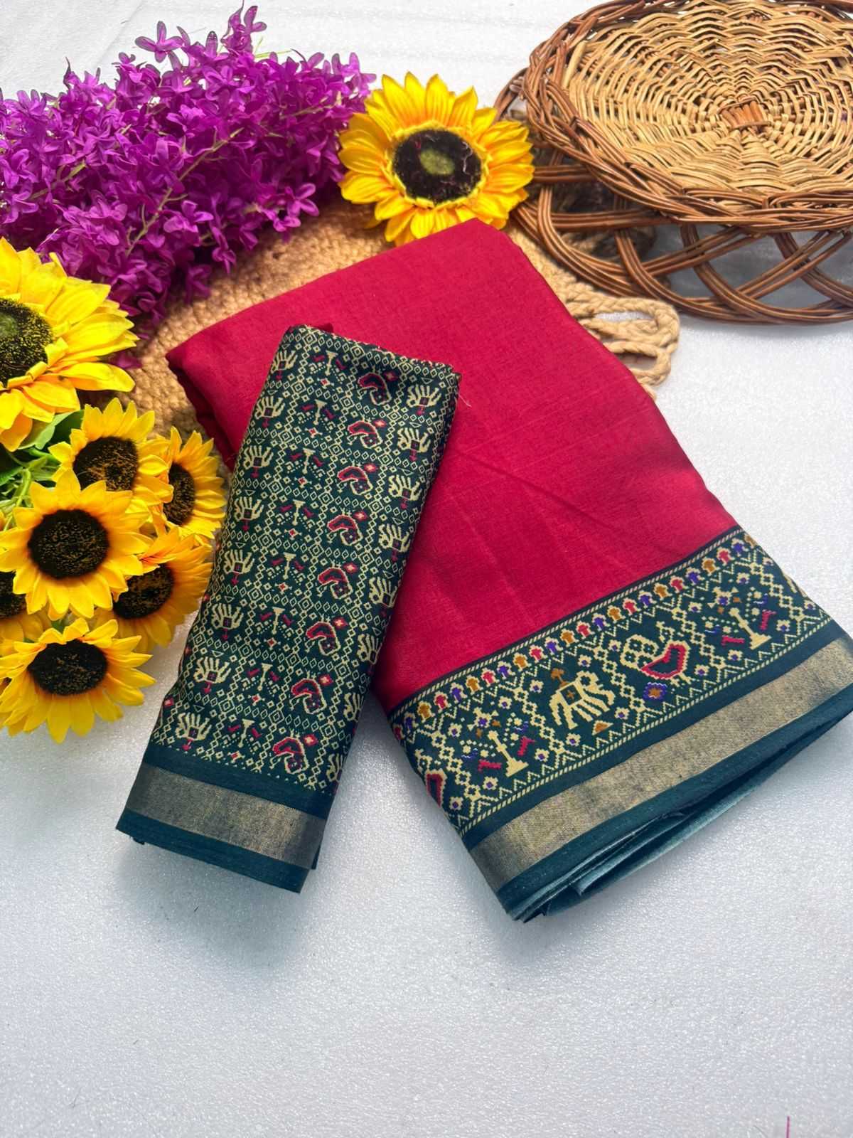 Ynf Cotton KESH576 presant Sarees Wholesale Cotton Linen Sarees Bandhani Bandhej Sarees Ikkat Saree Manufacturer- Kapda Export