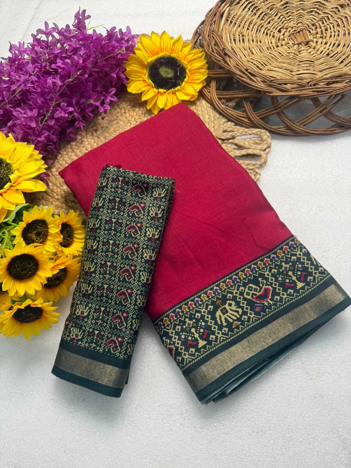 Ynf Cotton KESH576 presant Sarees Wholesale Cotton Linen Sarees Bandhani Bandhej Sarees Ikkat Saree Manufacturer- Kapda Export