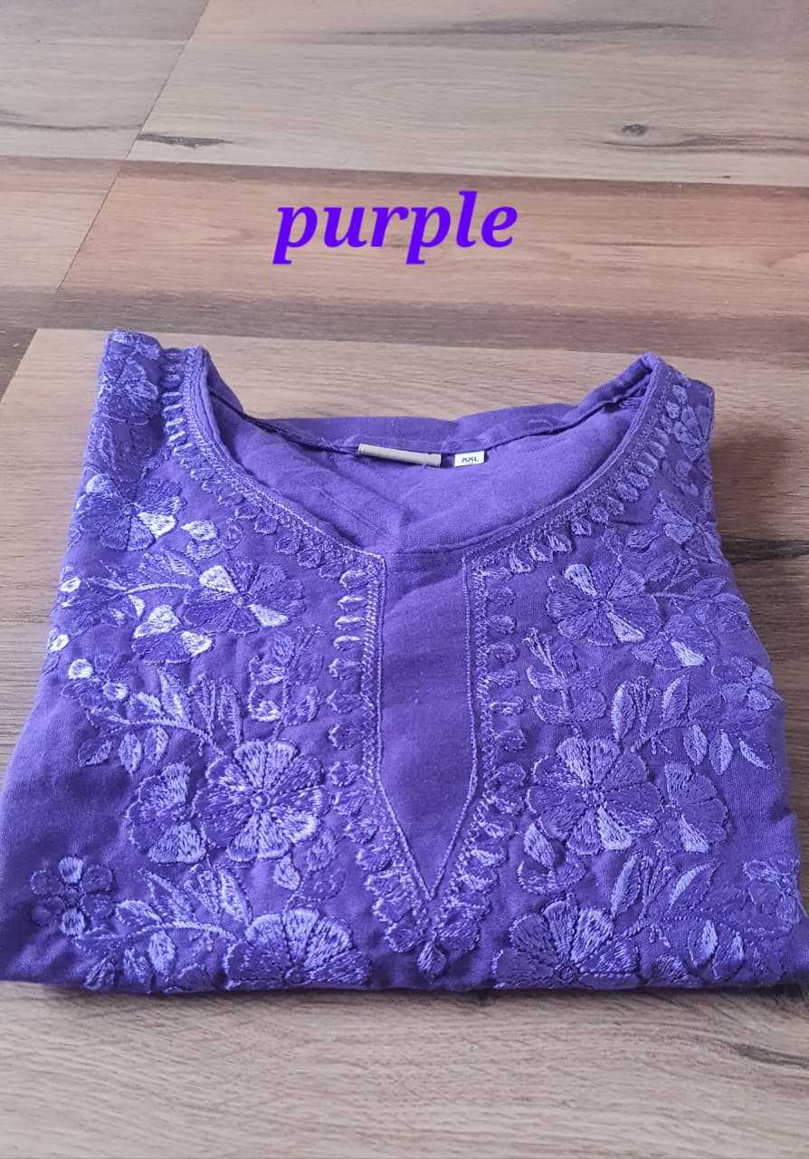 Ynf Cotton KESH585 Chikan Kurti Wholesale Festive Kurtis Short Kurtis Embroidered Kurtis Manufacturer- Kapda Export