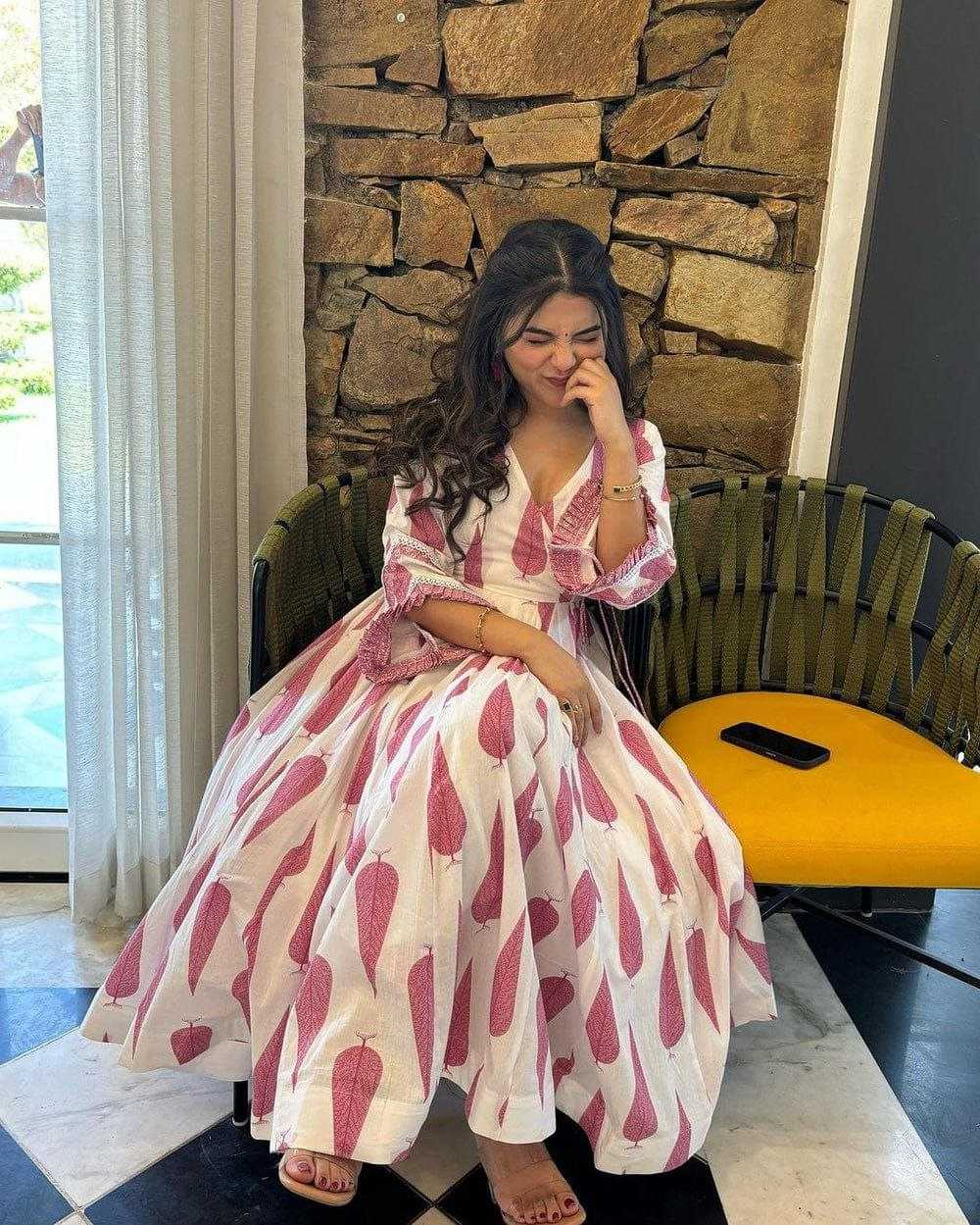 Ynf Cotton KESH613 KALI Gowns Wholesale Printed Gowns Party Wear Gowns Designer Gowns Manufacturer- Kapda Export