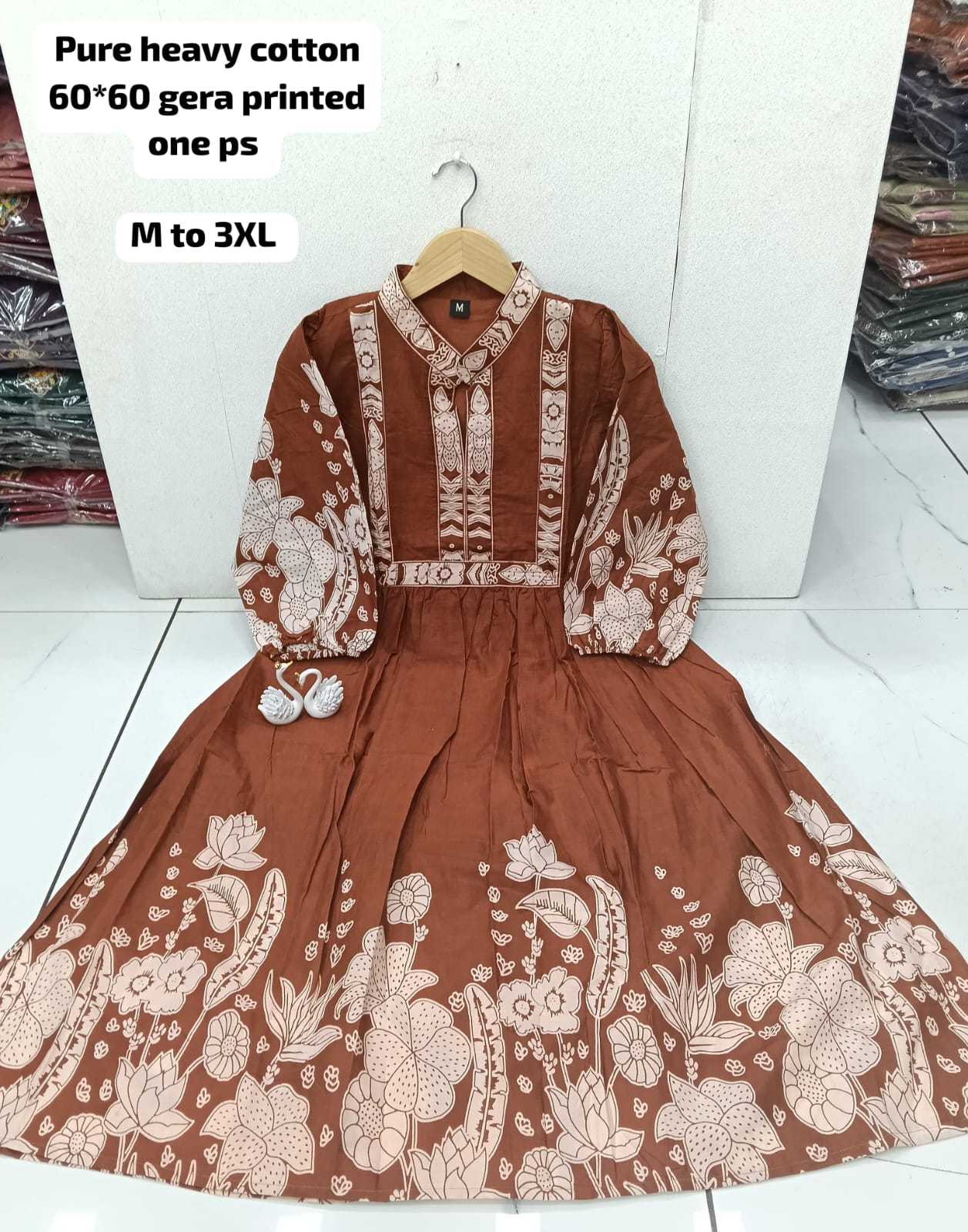 Ynf Cotton KESH623 JAMAN Gowns Wholesale Printed Gowns Party Gowns Designer Gowns Manufacturer- Kapda Export
