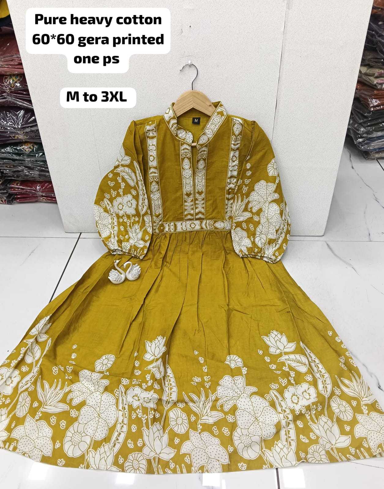 Ynf Cotton KESH623 JAMAN Gowns Wholesale Printed Gowns Party Gowns Designer Gowns Manufacturer- Kapda Export