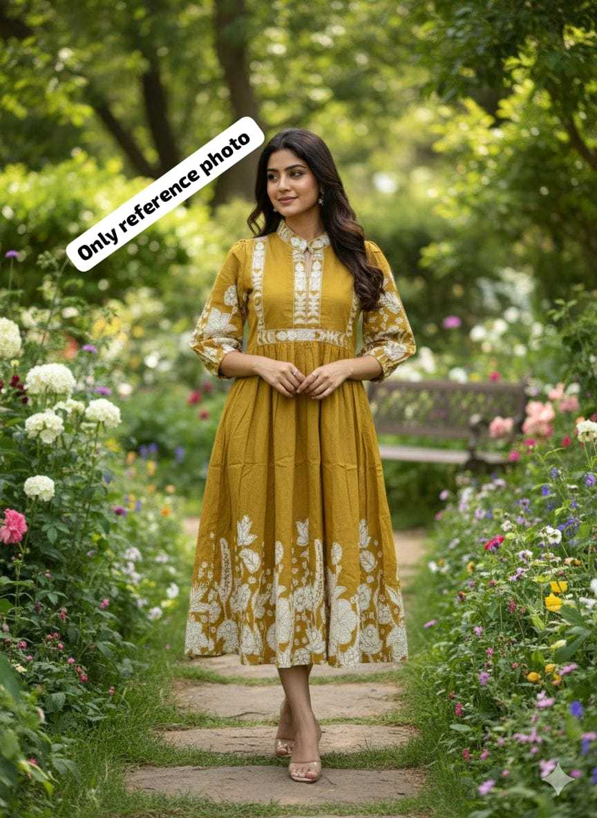 Ynf Cotton KESH623 JAMAN Gowns Wholesale Printed Gowns Party Gowns Designer Gowns Manufacturer- Kapda Export