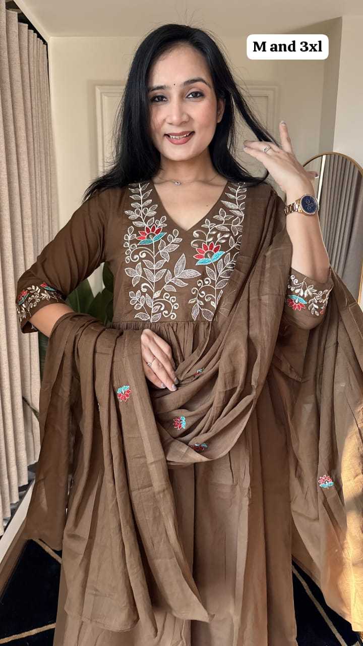 Ynf Cotton KESH623 RUSTAM Kurti Wholesale Cotton Kurtis Anarkali Kurtis Embroidered Kurtis Manufacturer- Kapda Export