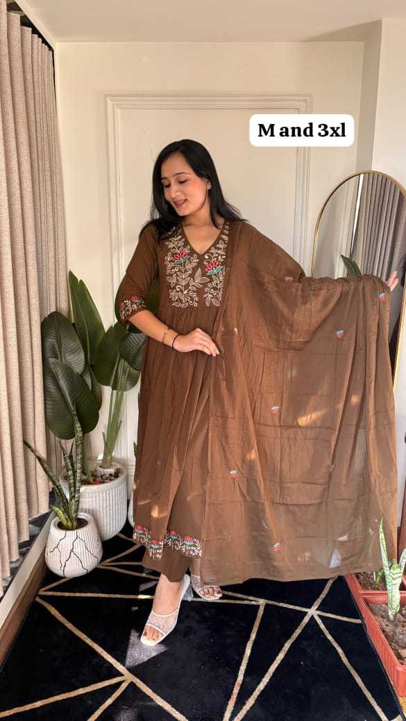 Ynf Cotton KESH623 RUSTAM Kurti Wholesale Cotton Kurtis Anarkali Kurtis Embroidered Kurtis Manufacturer- Kapda Export