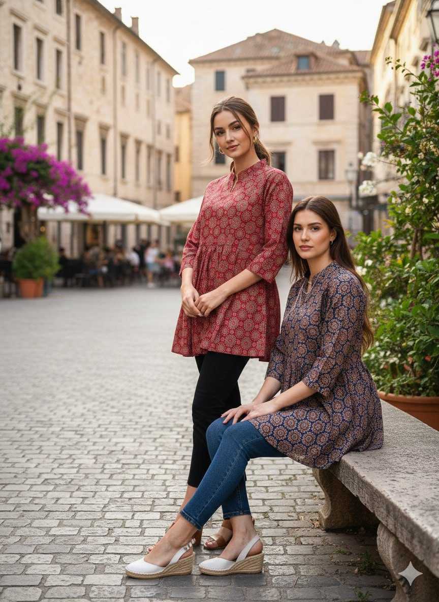 Ynf Cotton KESH642 0505 Kurti Wholesale Short Kurtis Printed Kurtis Cotton Kurtis Manufacturer- Kapda Export