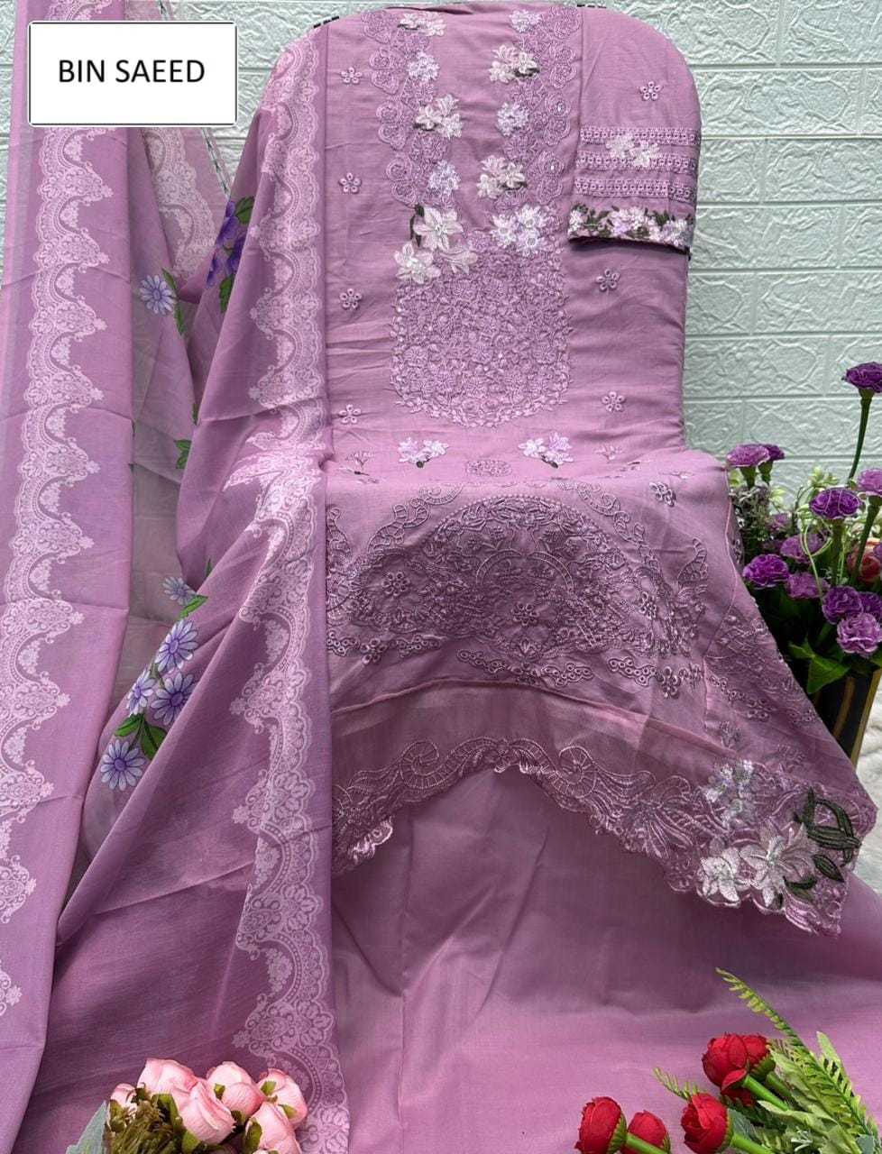 Ynf Cotton KESH677 BIN SAEED ALL HITS Suits & Dresses Wholesale Ladies Suits Embroidery Suits Ladies Salwar Suits Manufacturer- Kapda Export