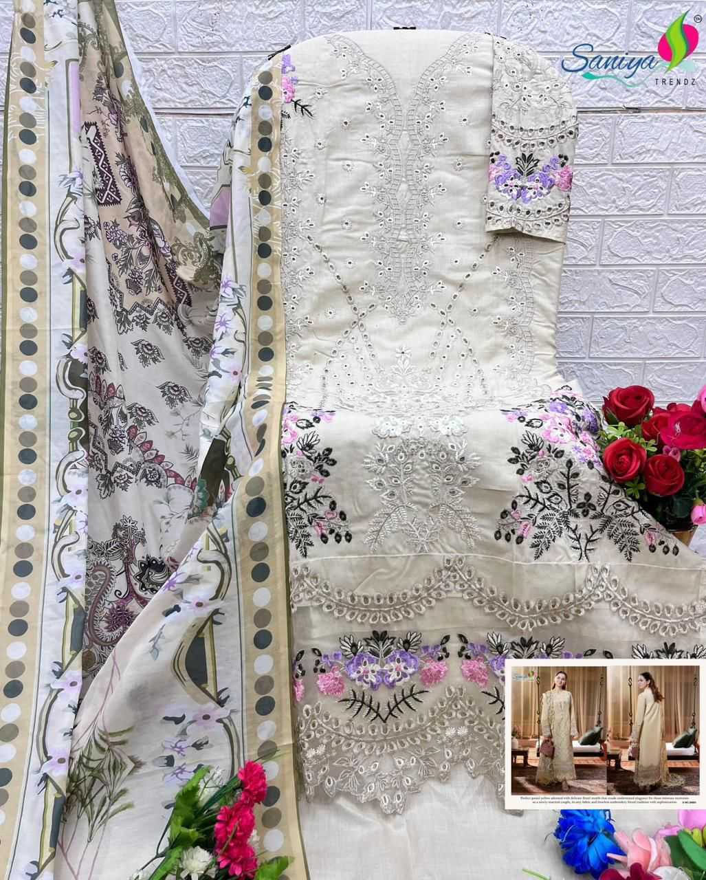 Ynf Cotton KESH677 SANIYA 25003 Suits & Dresses Wholesale Embroidery Suits Cotton Suits Designer Suits Manufacturer- Kapda Export