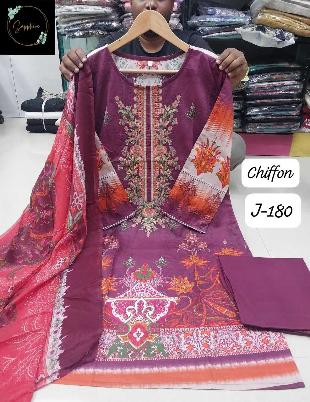 Ynf Cotton KESH677 SAPPHIRE JAZMIN VOL-180 Suits & Dresses Islamic Clothing Festive Collections Wholesale Pakistani Suits Cotton Suits Eid Collections Manufacturer- Kapda Export