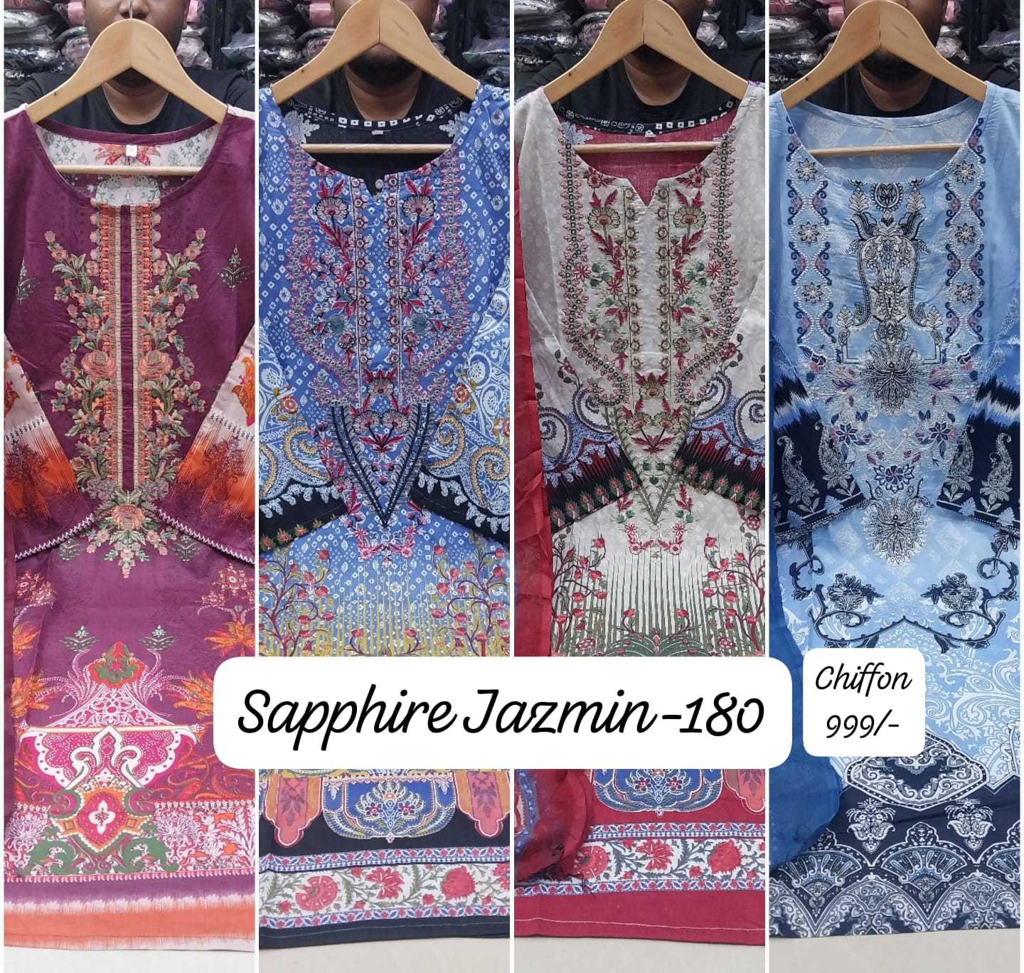 Ynf Cotton KESH677 SAPPHIRE JAZMIN VOL-180 Suits & Dresses Islamic Clothing Festive Collections Wholesale Pakistani Suits Cotton Suits Eid Collections Manufacturer- Kapda Export