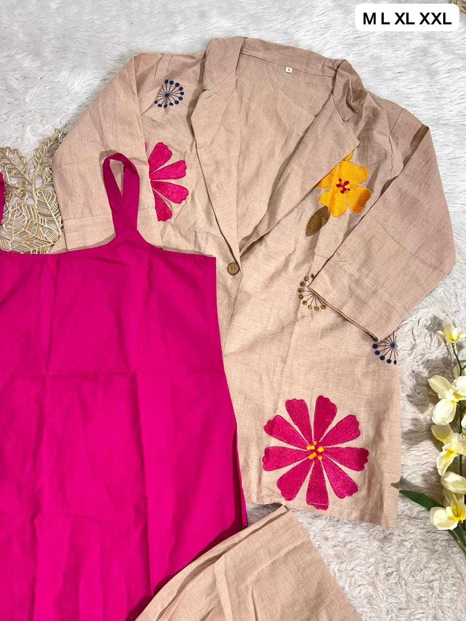 Ynf Cotton KESH684 Flax Western Wears Wholesale Co-ord Set Tops Bottom Wear Manufacturer- Kapda Export