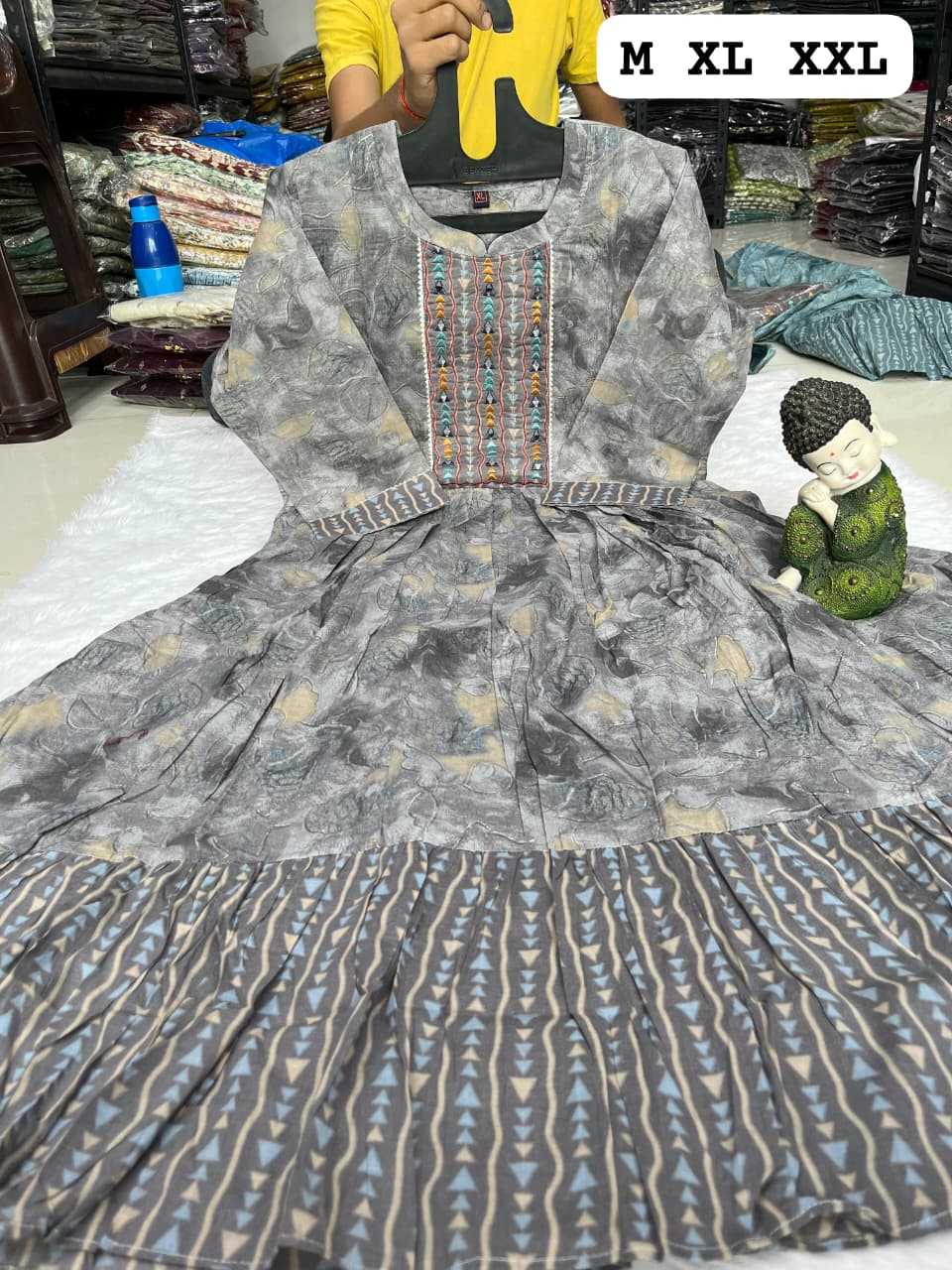 Ynf Cotton KESH720 frock Kurti Wholesale Cotton Kurtis Mirror Work Kurti A-Line Kurtis Manufacturer- Kapda Export