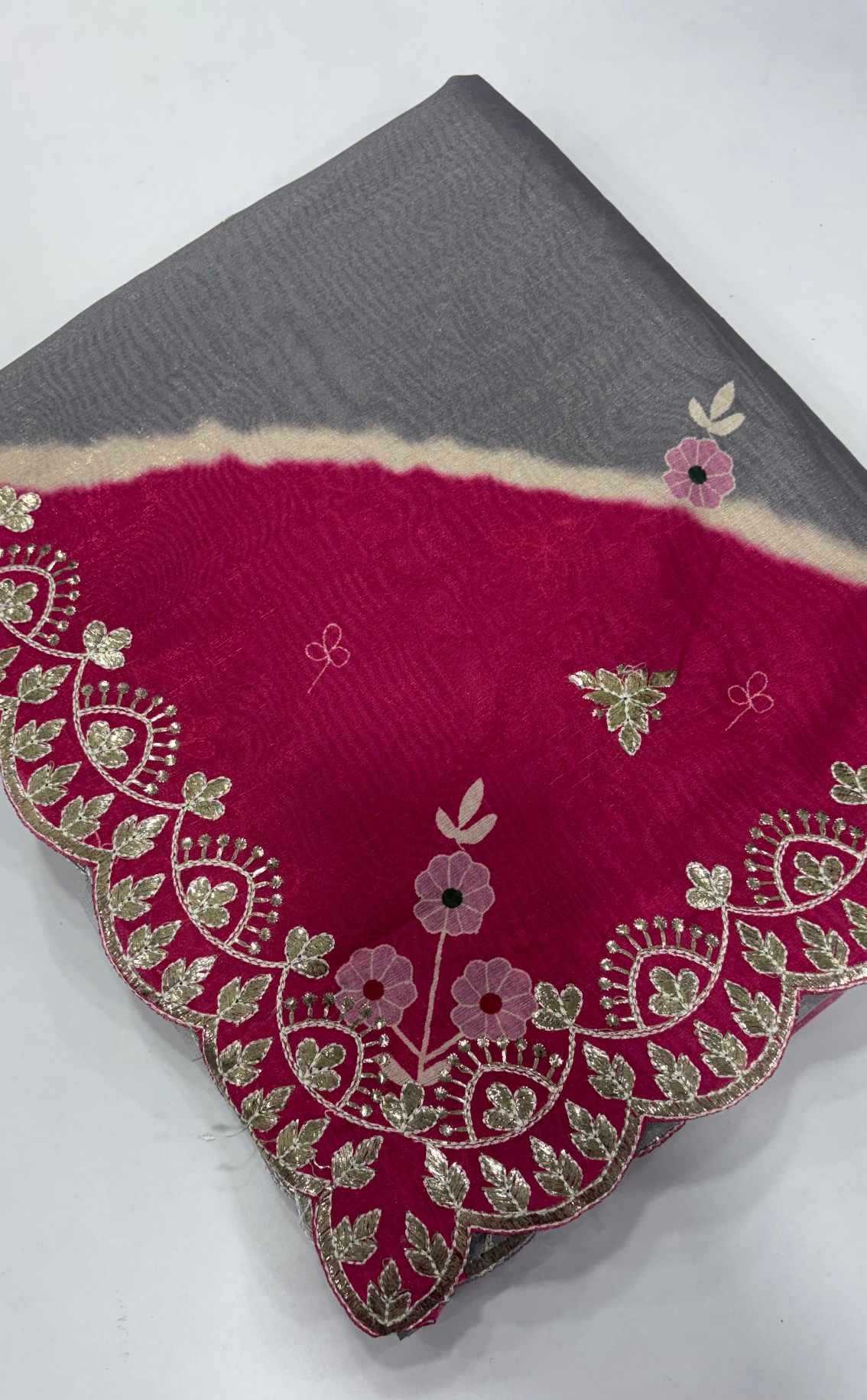 Ynf Cotton RIN102 Doria Sarees Wholesale Party Wear Sarees Fancy Sarees Gota Patti Sarees Manufacturer- Kapda Export