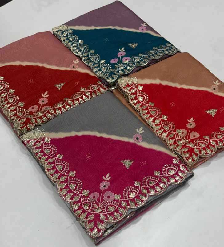 Ynf Cotton RIN102 Doria Sarees Wholesale Party Wear Sarees Fancy Sarees Gota Patti Sarees Manufacturer- Kapda Export