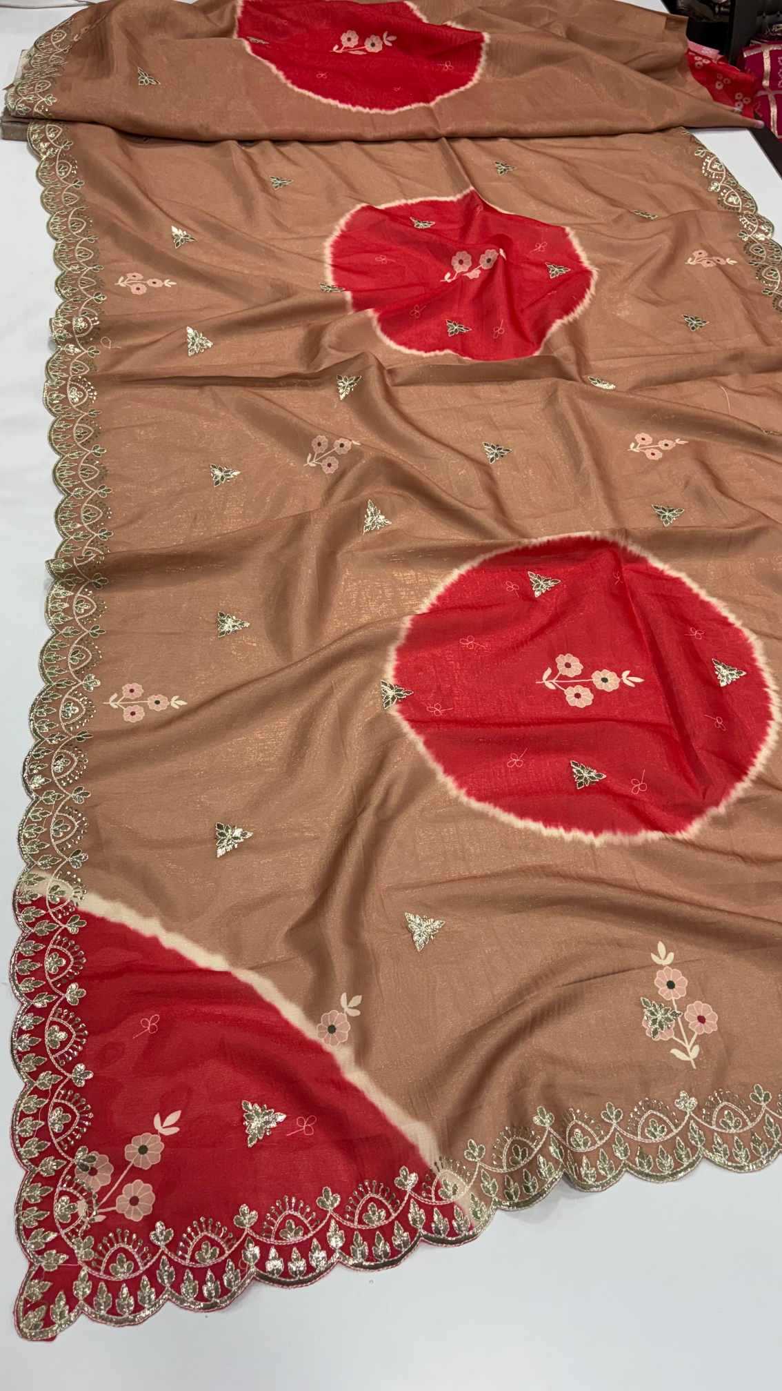 Ynf Cotton RIN102 Doria Sarees Wholesale Party Wear Sarees Fancy Sarees Gota Patti Sarees Manufacturer- Kapda Export