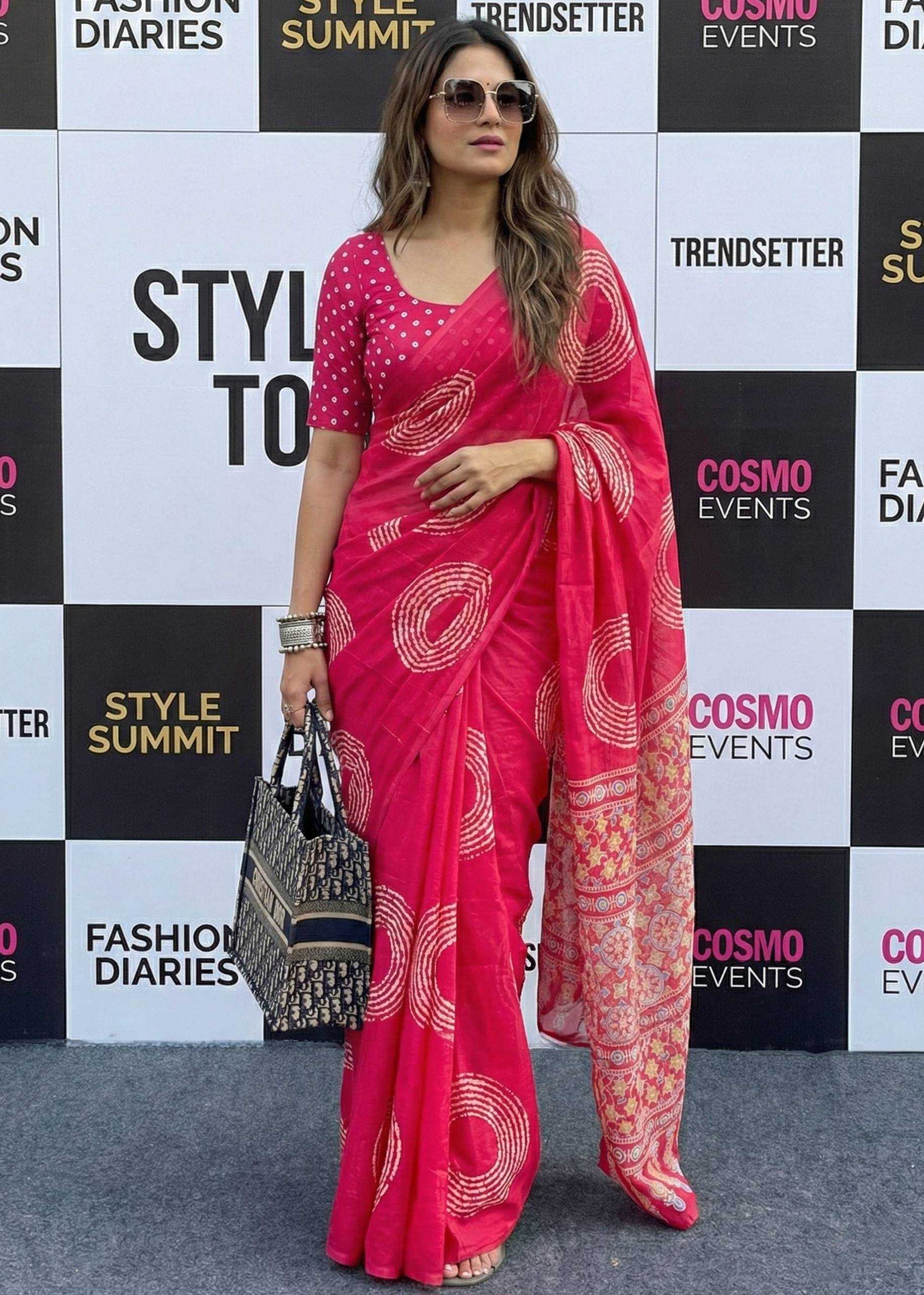 Ynf Cotton RIN229 10 Sarees Wholesale Printed Sarees Ajrakh Sarees Kalamkari Sarees Manufacturer- Kapda Export