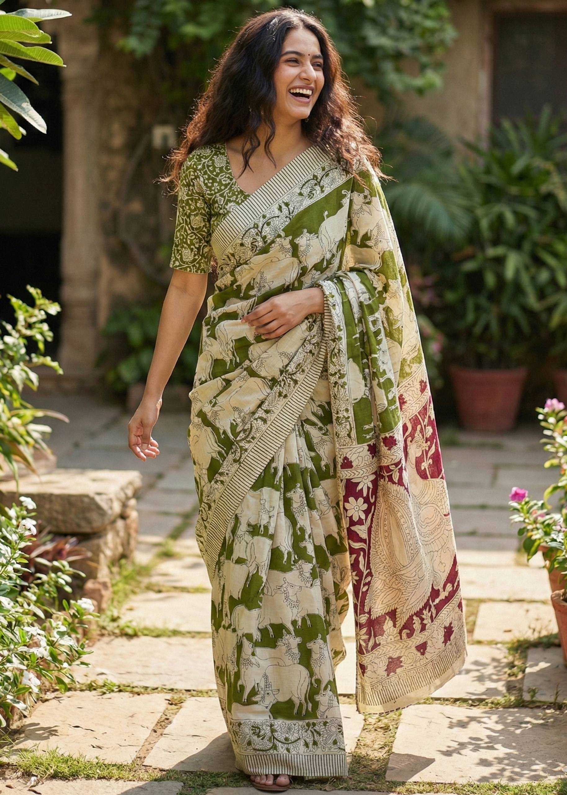 Ynf Cotton RIN229 bharti Sarees Wholesale Block Print Sarees Festive Sarees Mulmul Cotton Sarees Manufacturer- Kapda Export