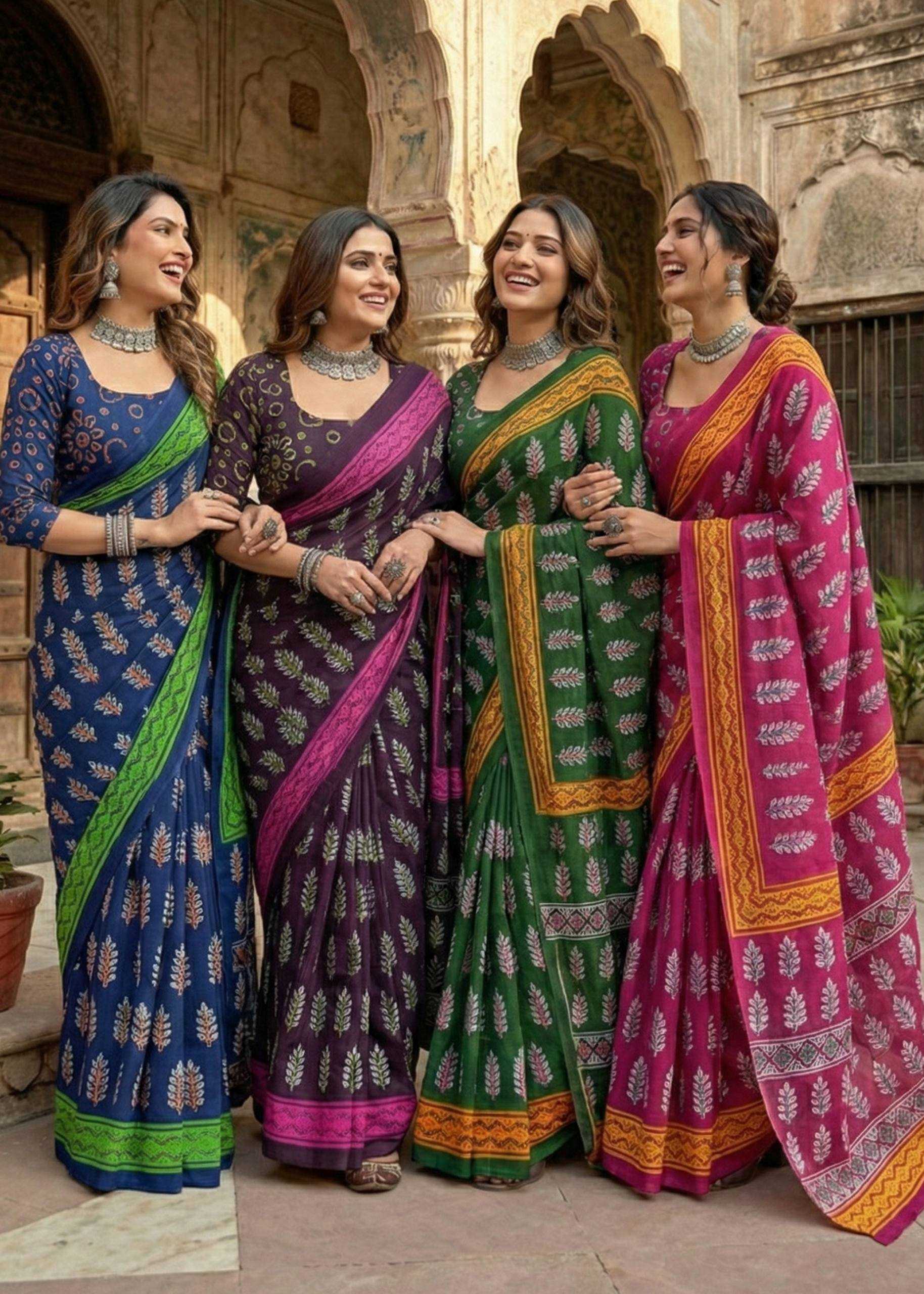 Ynf Cotton RIN229 Block Sarees Wholesale Designer Sarees Printed Sarees Casual Sarees Manufacturer- Kapda Export