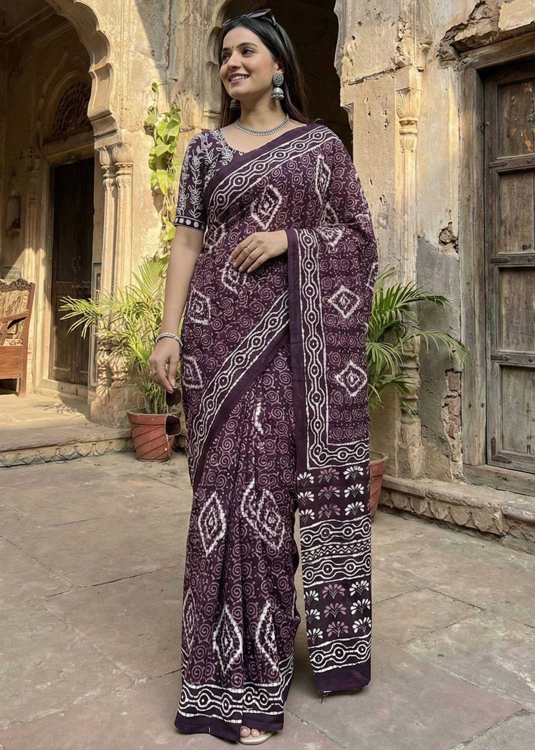 Ynf Cotton RIN229 Comfort Sarees Wholesale Batik Sarees Traditional Sarees Cotton Sarees Manufacturer- Kapda Export