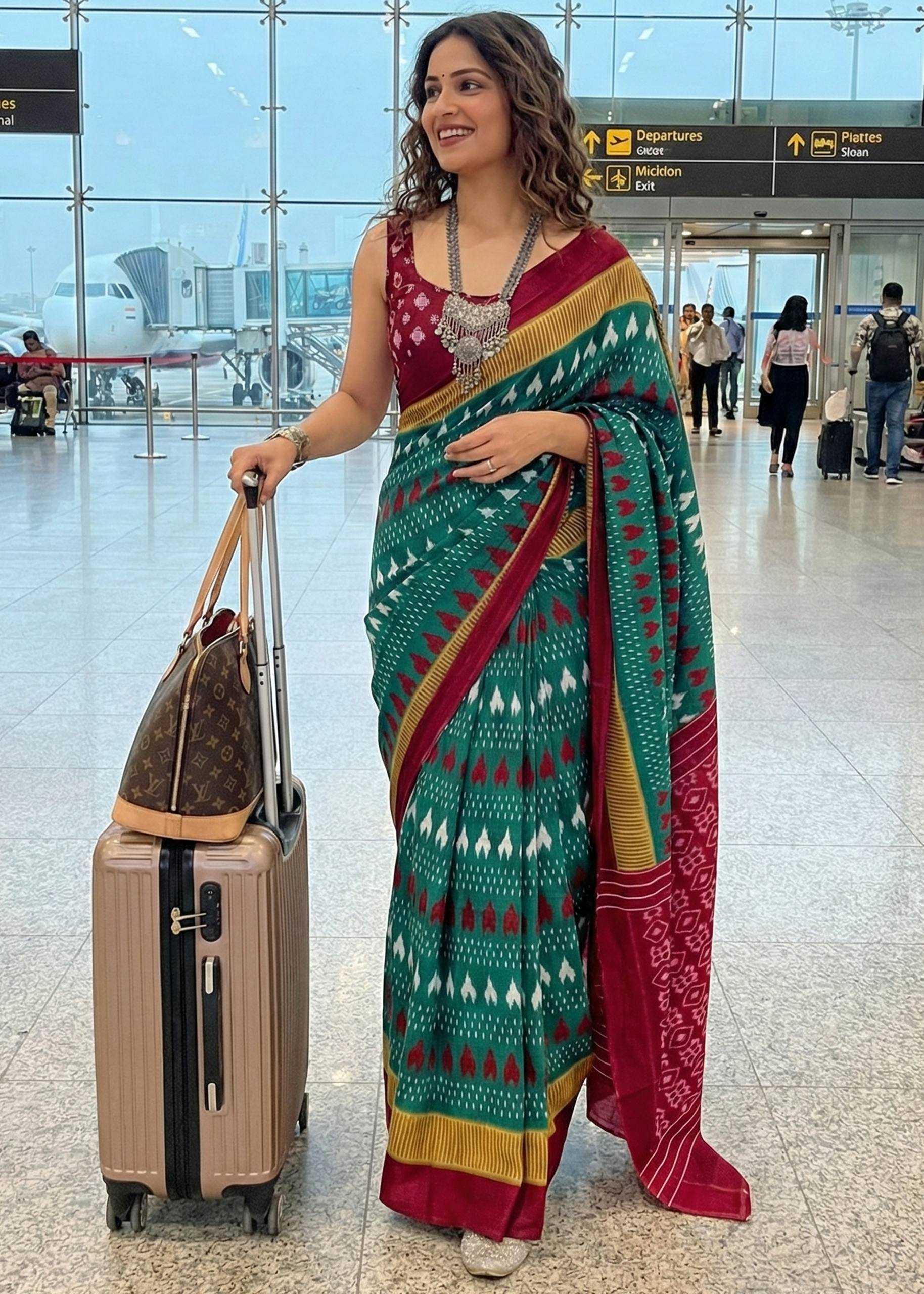 Ynf Cotton RIN229 ELAX Sarees Wholesale Printed Sarees Ikkat Saree Mulmul Cotton Sarees Manufacturer- Kapda Export