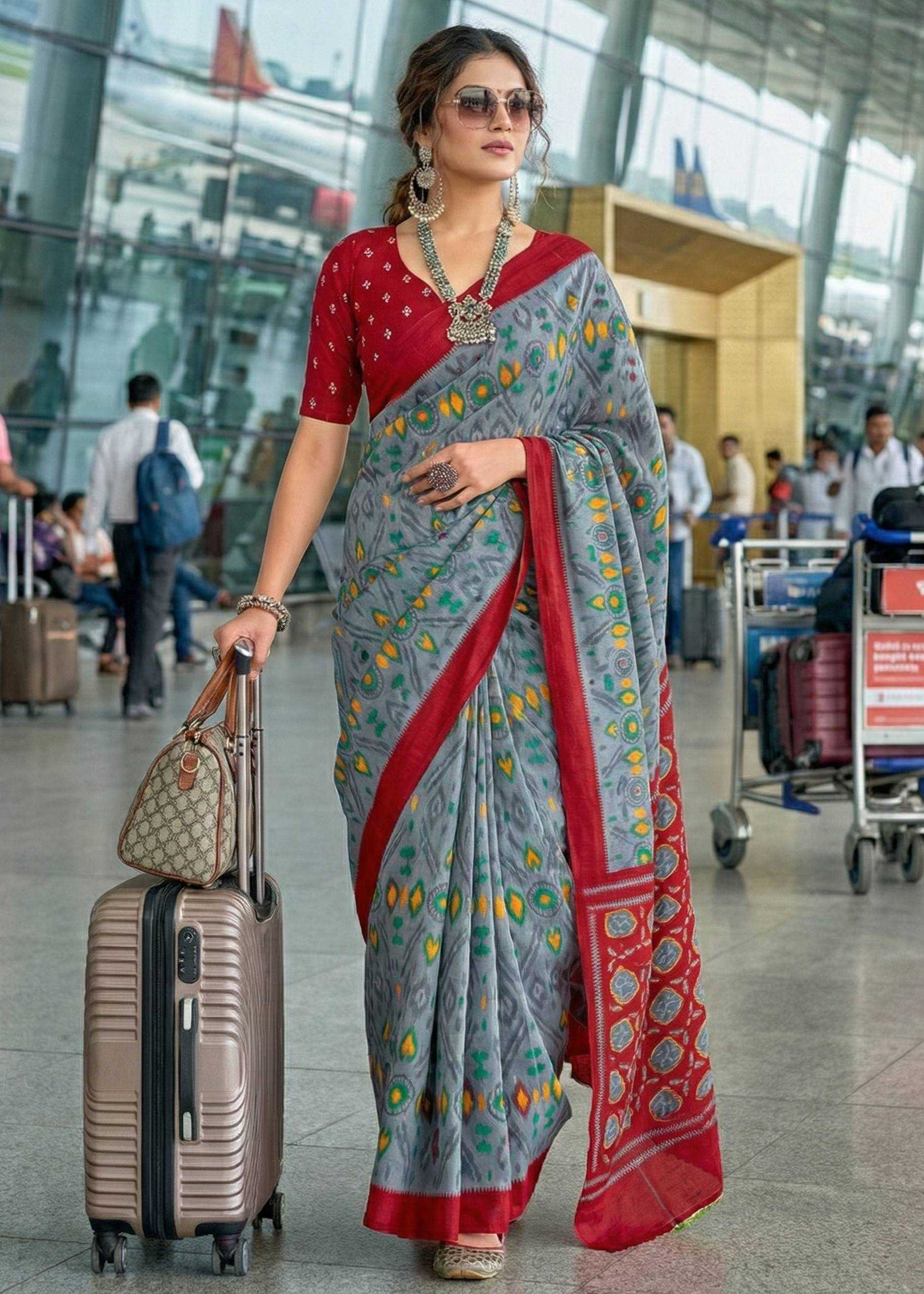 Ynf Cotton RIN229 GEMOR Sarees Wholesale Printed Sarees Ikkat Saree Cotton Sarees Manufacturer- Kapda Export