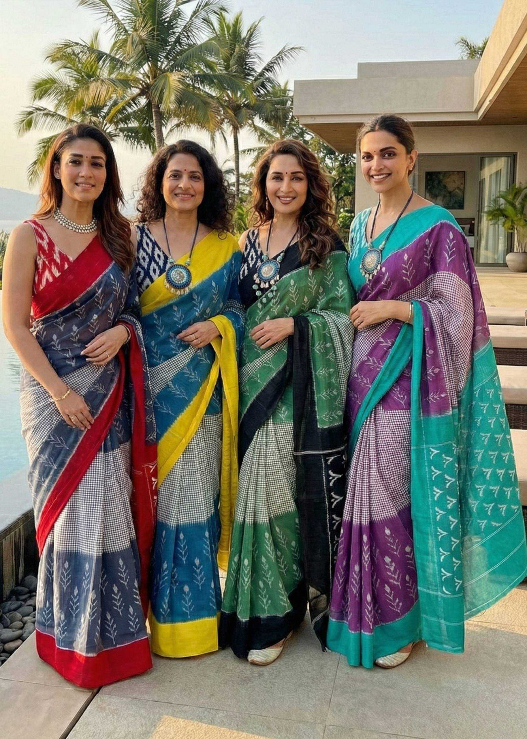 Ynf Cotton RIN229 Goal Sarees Wholesale Printed Sarees Ikkat Saree Cotton Sarees Manufacturer- Kapda Export