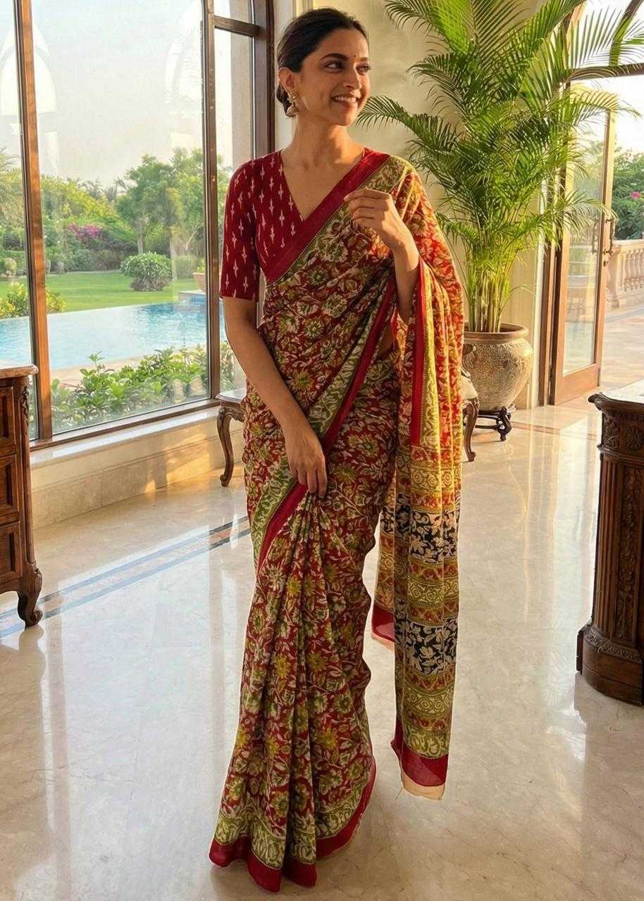 Ynf Cotton RIN229 samarth Sarees Wholesale Branded Sarees Kalamkari Sarees Traditional Sarees Manufacturer- Kapda Export