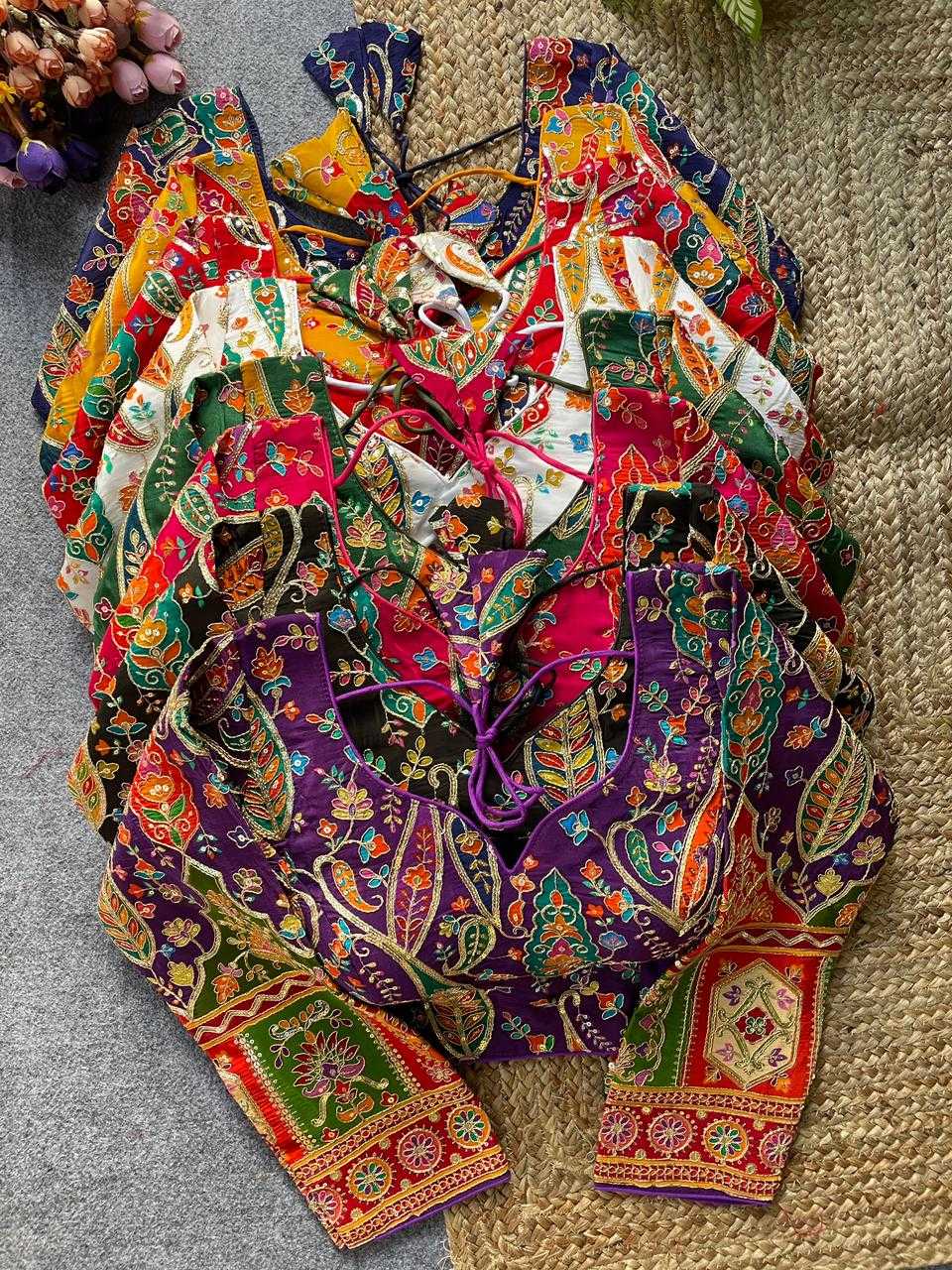 Ynf Crepe KESH728 Natural crape Readymade Blouses Festive Collections Wholesale Printed Blouse Fashion Blouse Navratri Blouses Manufacturer- Kapda Export