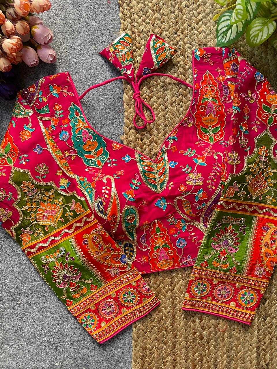 Ynf Crepe KESH728 Natural crape Readymade Blouses Festive Collections Wholesale Printed Blouse Fashion Blouse Navratri Blouses Manufacturer- Kapda Export