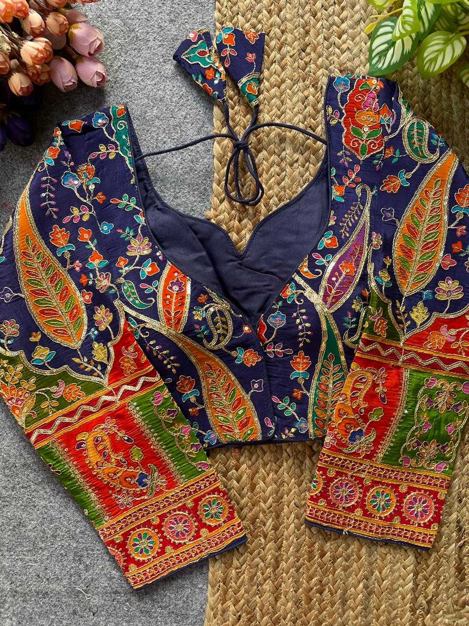 Ynf Crepe KESH728 Natural crape Readymade Blouses Festive Collections Wholesale Printed Blouse Fashion Blouse Navratri Blouses Manufacturer- Kapda Export