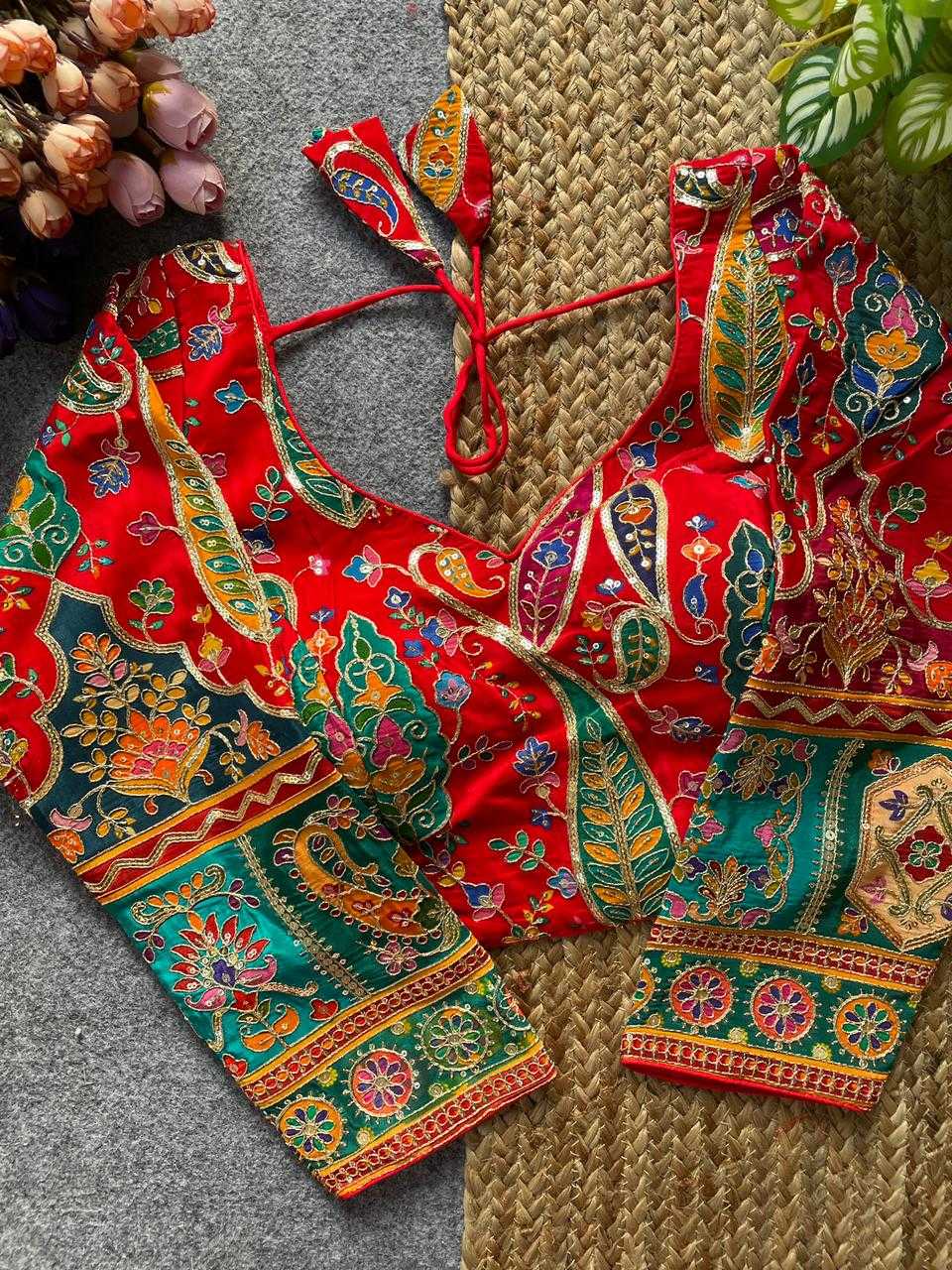 Ynf Crepe KESH728 Natural crape Readymade Blouses Festive Collections Wholesale Printed Blouse Fashion Blouse Navratri Blouses Manufacturer- Kapda Export