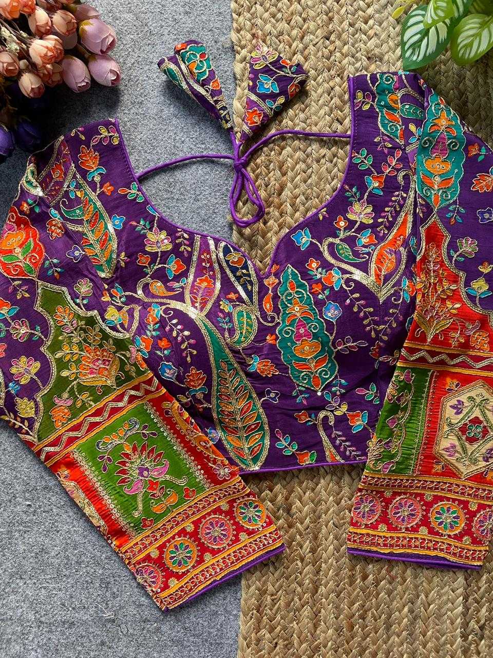 Ynf Crepe KESH728 Natural crape Readymade Blouses Festive Collections Wholesale Printed Blouse Fashion Blouse Navratri Blouses Manufacturer- Kapda Export