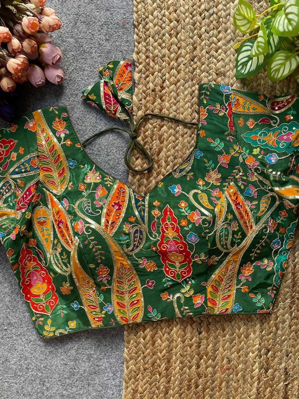 Ynf Crepe KESH728 Natural crape Readymade Blouses Festive Collections Wholesale Printed Blouse Fashion Blouse Navratri Blouses Manufacturer- Kapda Export
