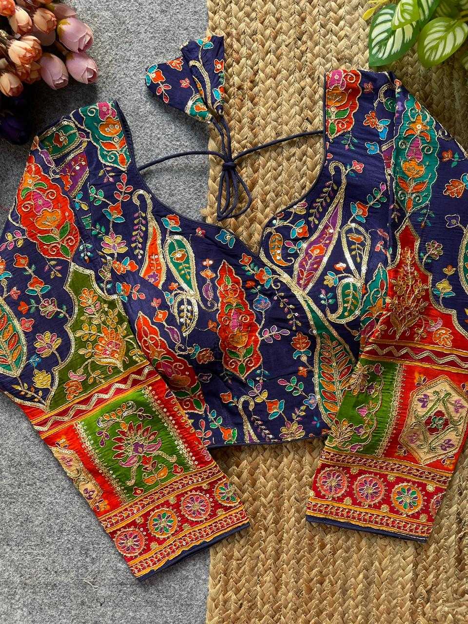 Ynf Crepe KESH728 Natural crape Readymade Blouses Festive Collections Wholesale Printed Blouse Fashion Blouse Navratri Blouses Manufacturer- Kapda Export