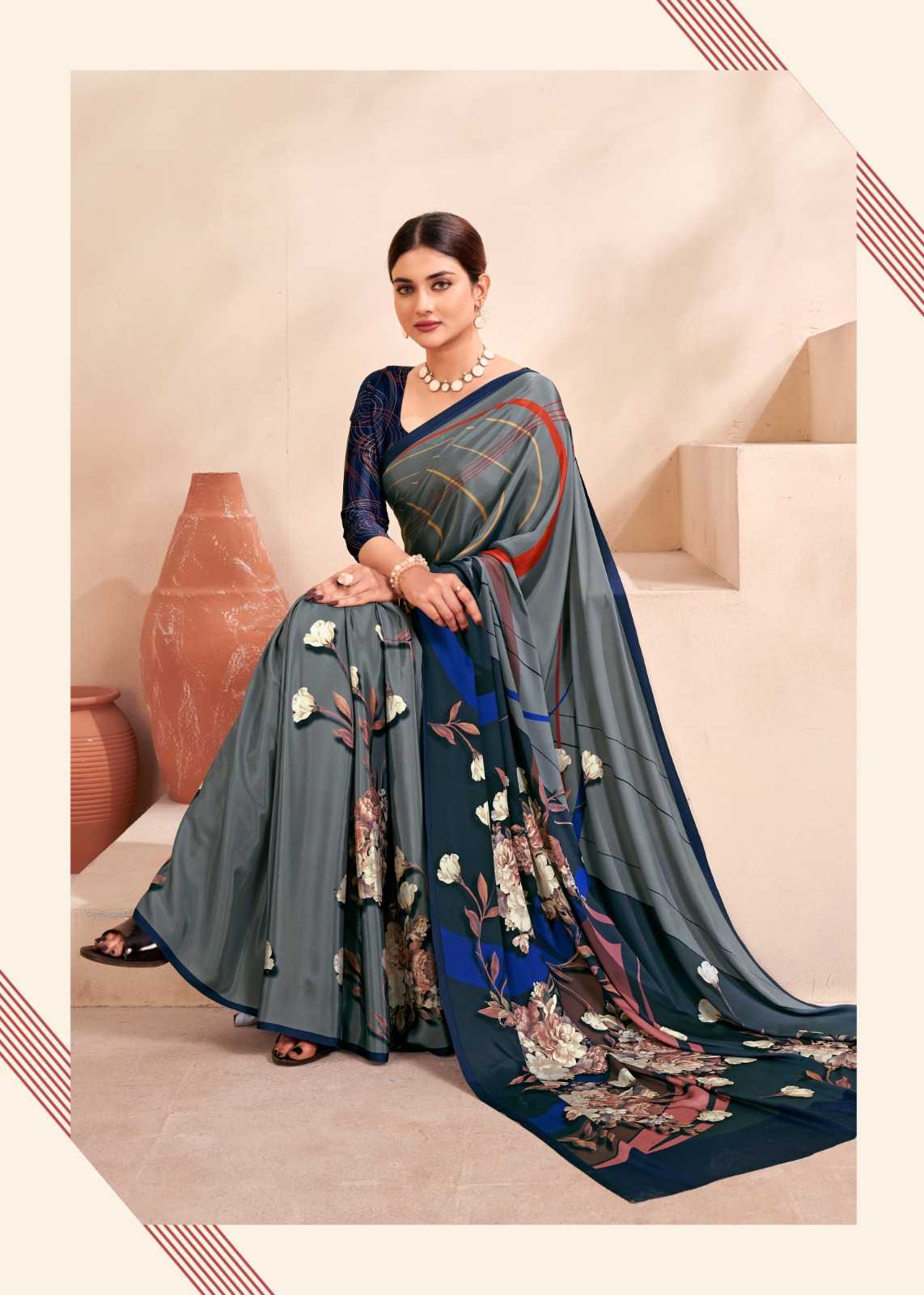 Ynf Crepe Silk KESH113 Jivora 4001 Sarees Wholesale Uniform Sarees Casual Sarees Office Wear Sarees Manufacturer- Kapda Export