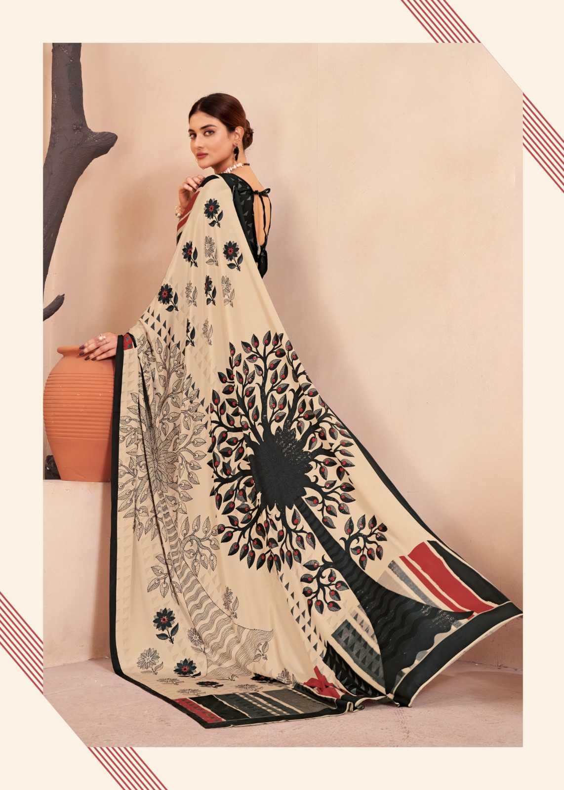 Ynf Crepe Silk KESH113 Jivora 4001 Sarees Wholesale Uniform Sarees Casual Sarees Office Wear Sarees Manufacturer- Kapda Export