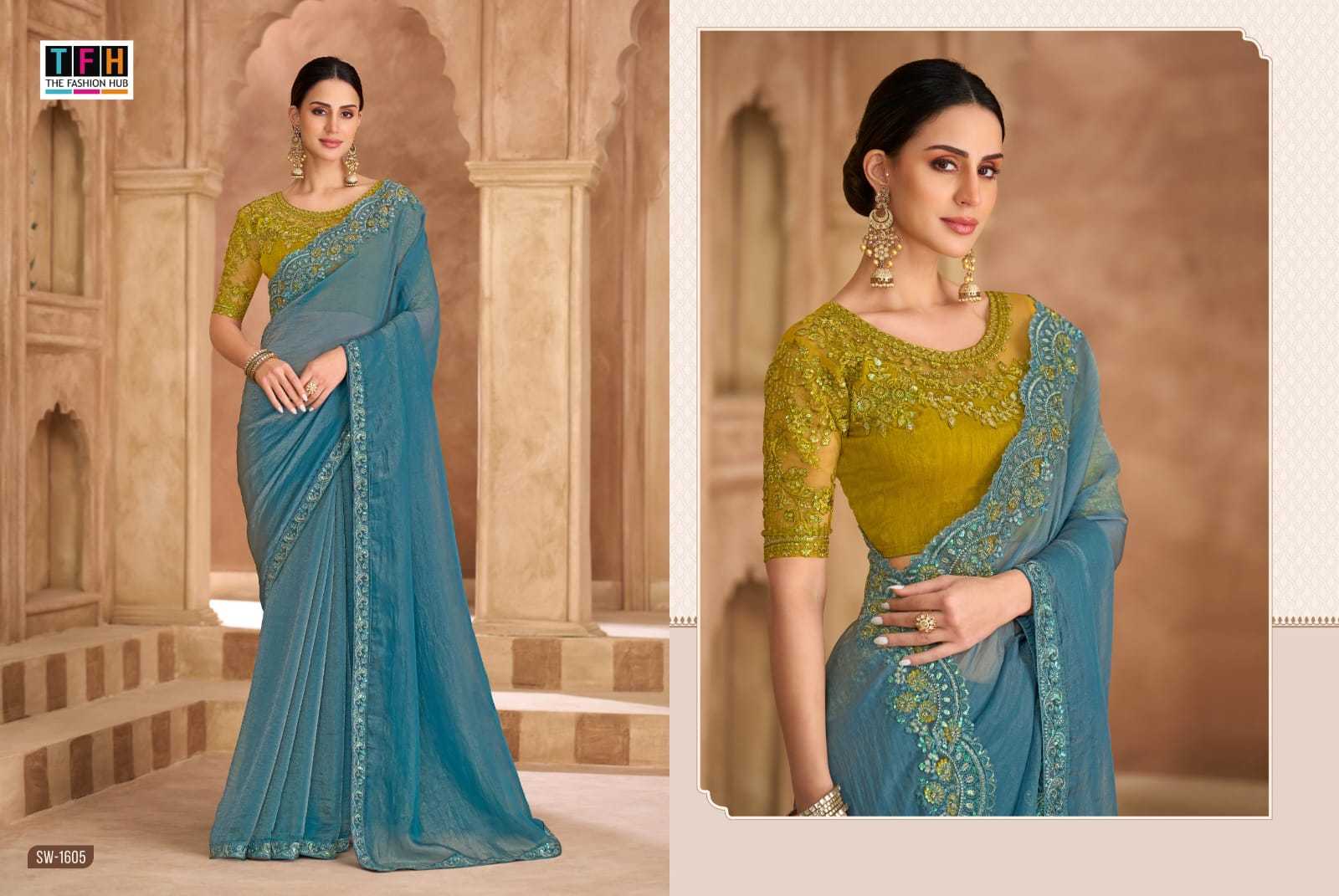 Ynf Crepe Silk KESH113 Tfh Sandal Wood Vol-16 1601 Sarees Wholesale Party Wear Sarees Festive Sarees Casual Sarees Manufacturer- Kapda Export