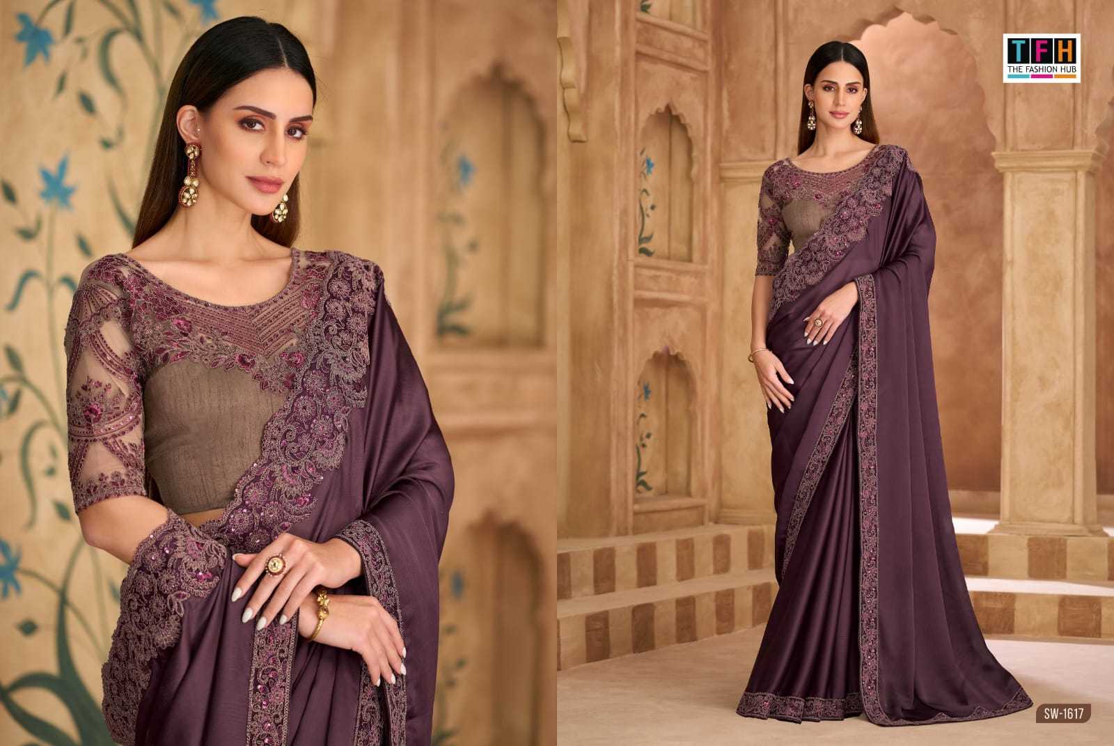 Ynf Crepe Silk KESH113 Tfh Sandal Wood Vol-16 1601 Sarees Wholesale Party Wear Sarees Festive Sarees Casual Sarees Manufacturer- Kapda Export