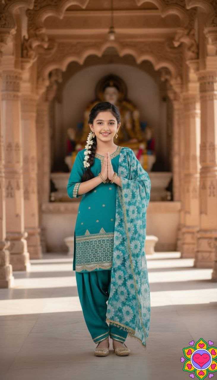 Ynf Crepe Silk KESH461 229 Kids Wear Festive Collections Wholesale Embroidered Frock Kids Festive Wear Kids Silk Dress Manufacturer- Kapda Export