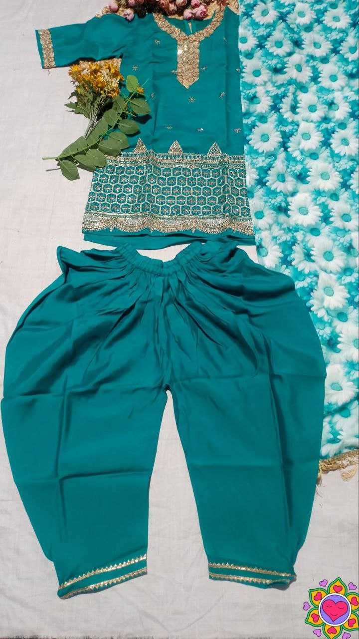 Ynf Crepe Silk KESH461 229 Kids Wear Festive Collections Wholesale Embroidered Frock Kids Festive Wear Kids Silk Dress Manufacturer- Kapda Export