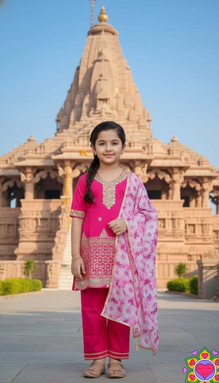 Ynf Crepe Silk KESH461 229 Kids Wear Festive Collections Wholesale Embroidered Frock Kids Festive Wear Kids Silk Dress Manufacturer- Kapda Export