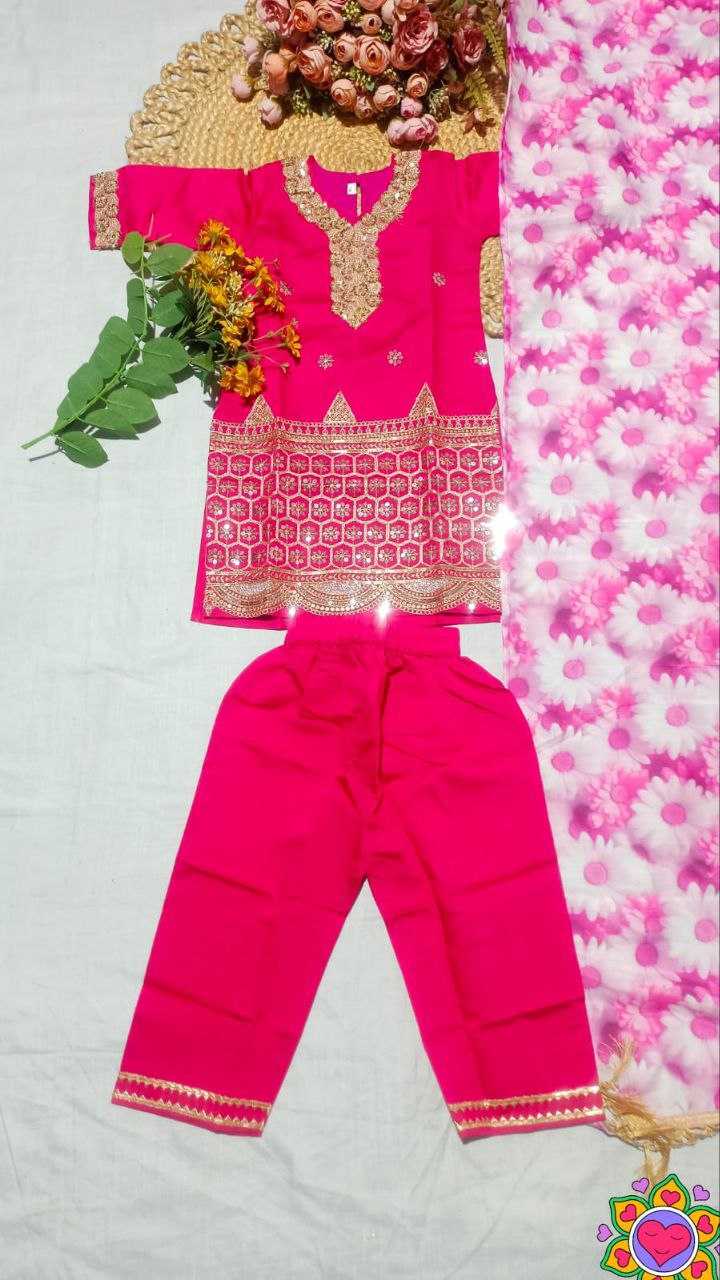 Ynf Crepe Silk KESH461 229 Kids Wear Festive Collections Wholesale Embroidered Frock Kids Festive Wear Kids Silk Dress Manufacturer- Kapda Export