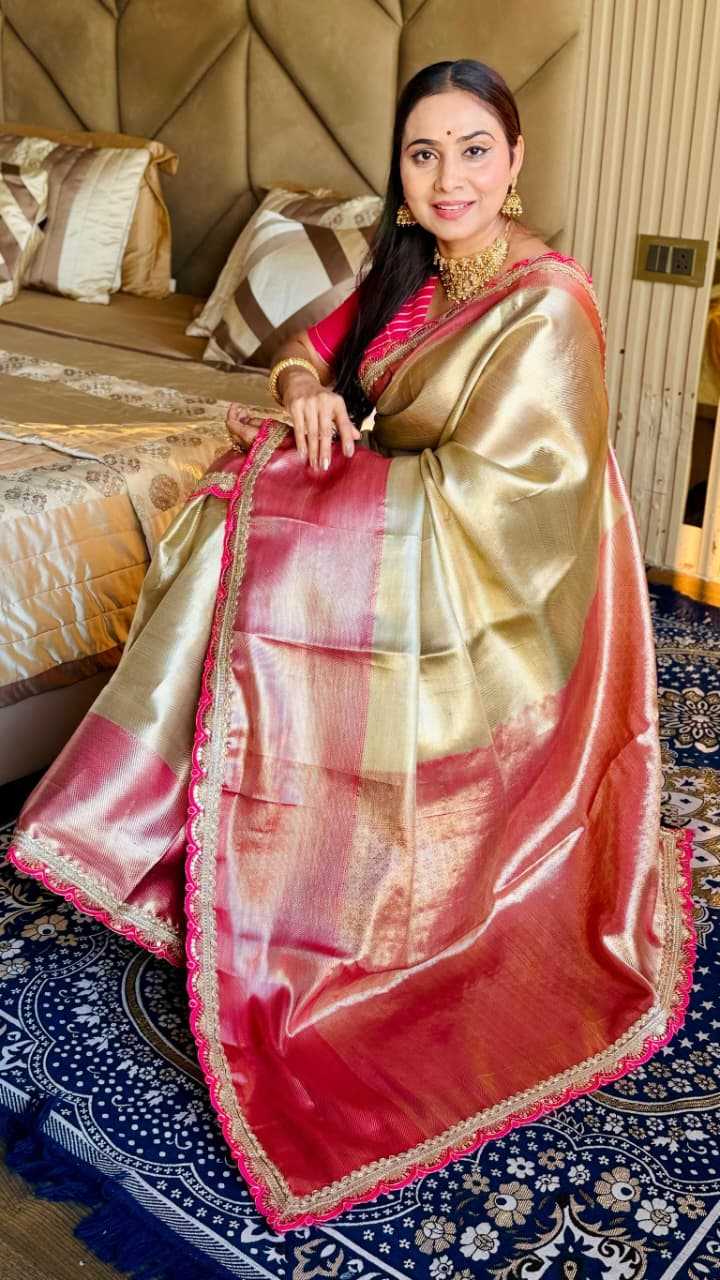 Ynf Crepe Silk KESH657 Tissue Silk Sarees Wholesale Ikkat Saree Lightweight Sarees Festive Sarees Manufacturer- Kapda Export