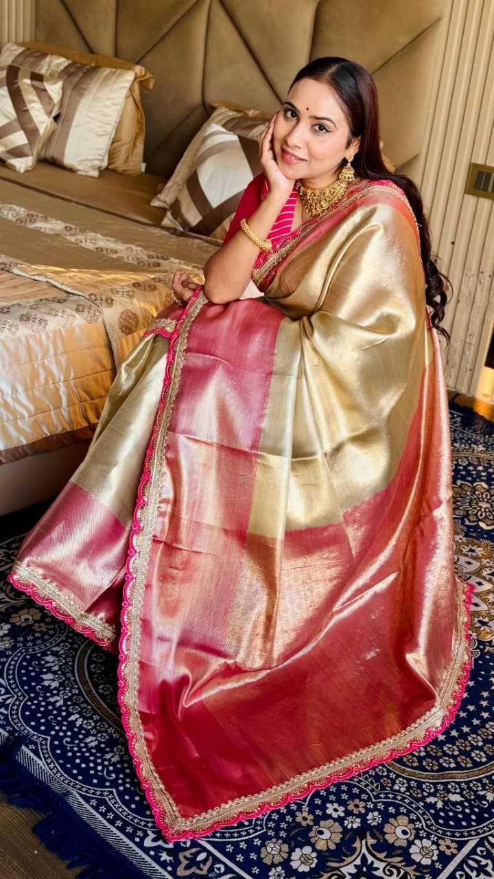 Ynf Crepe Silk KESH657 Tissue Silk Sarees Wholesale Ikkat Saree Lightweight Sarees Festive Sarees Manufacturer- Kapda Export