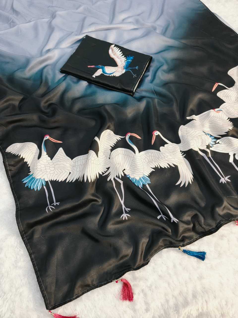 Ynf Crepe Silk KESH673 SWAN Sarees Wholesale Designer Sarees Printed Sarees Tussar Sarees Manufacturer- Kapda Export