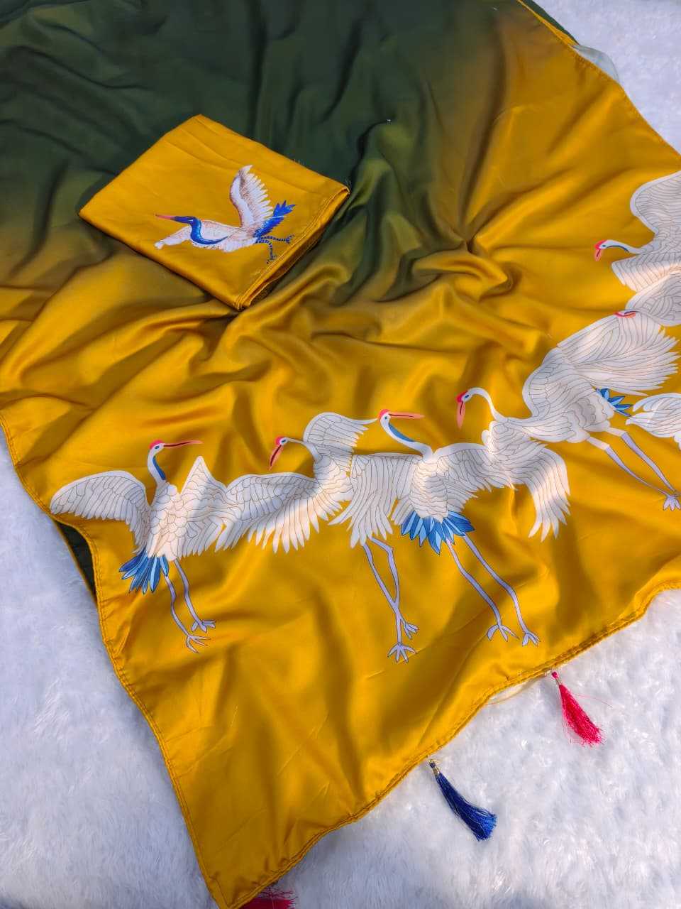 Ynf Crepe Silk KESH673 SWAN Sarees Wholesale Designer Sarees Printed Sarees Tussar Sarees Manufacturer- Kapda Export