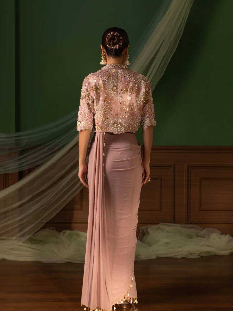 Ynf Crepe Silk Sarees Wholesale Ready To Wear Sarees Party Wear Sarees Modern Sarees Manufacturer- Kapda Export