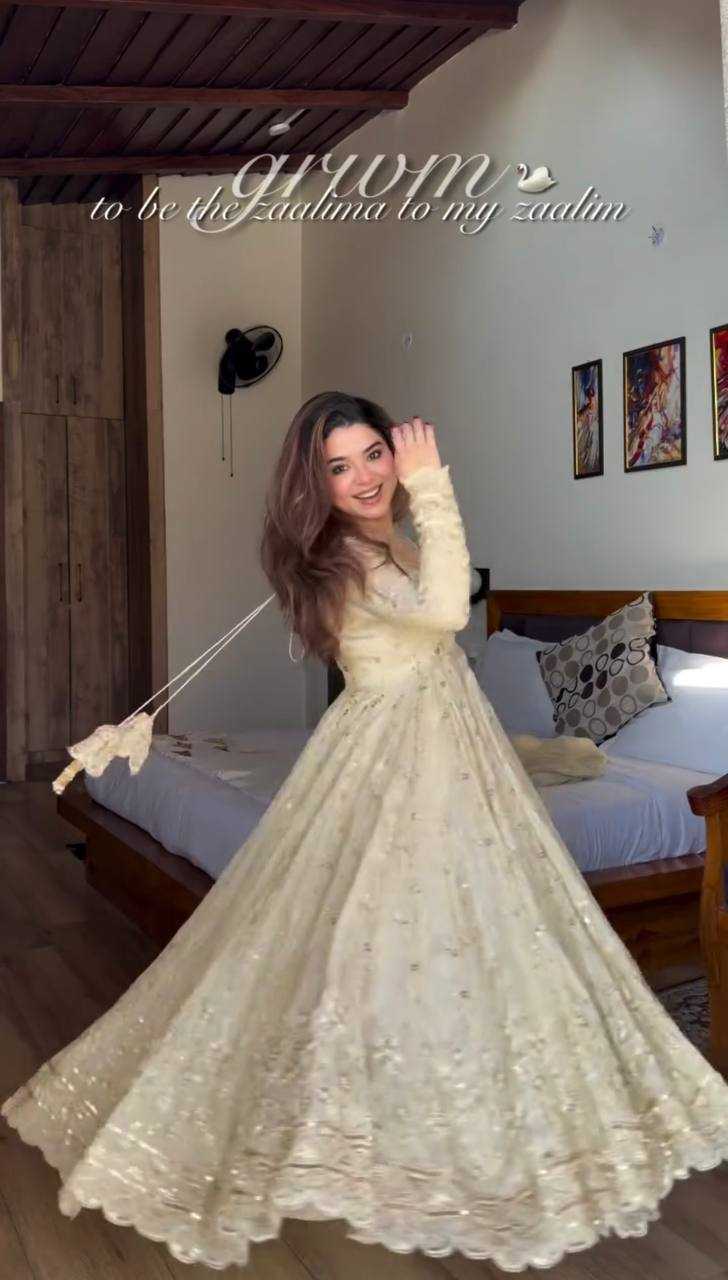 Ynf Crush Silk KESH499 5329 Gowns Wholesale Embroidery Gowns Designer Gowns Silk Gowns Manufacturer- Kapda Export