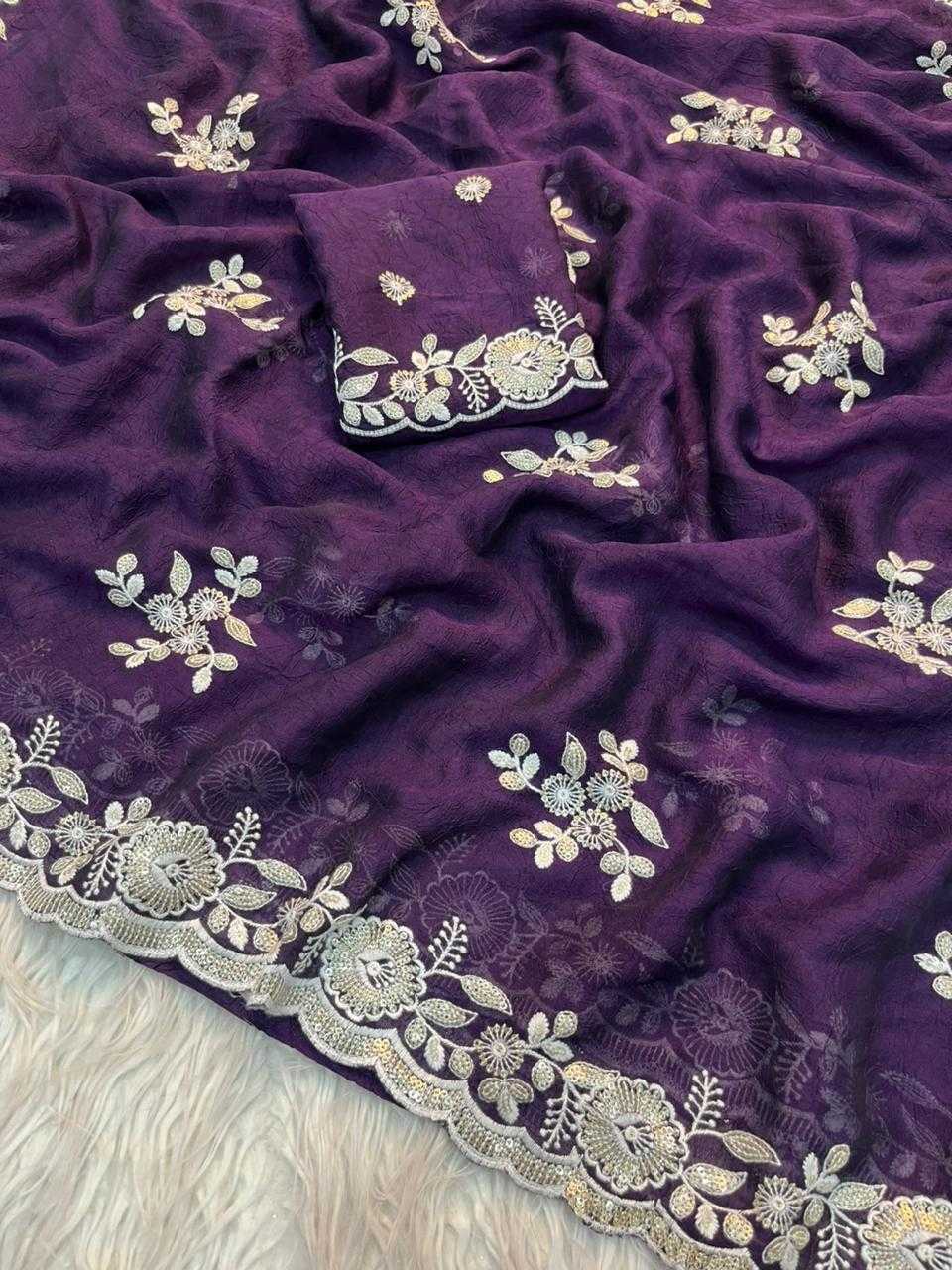 Ynf Crush Silk KESH671 ree Sarees Wholesale Fancy Sarees Sequin Sarees Embroidered Sarees Manufacturer- Kapda Export